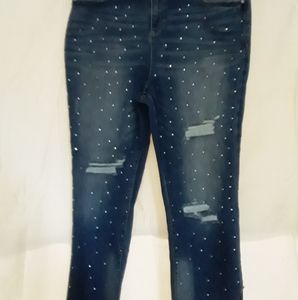 Fringed rugged sparkly capris